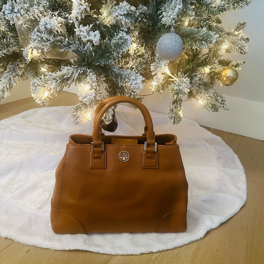 Tory Burch Tan Leather Top-Handle Shoulder Bag